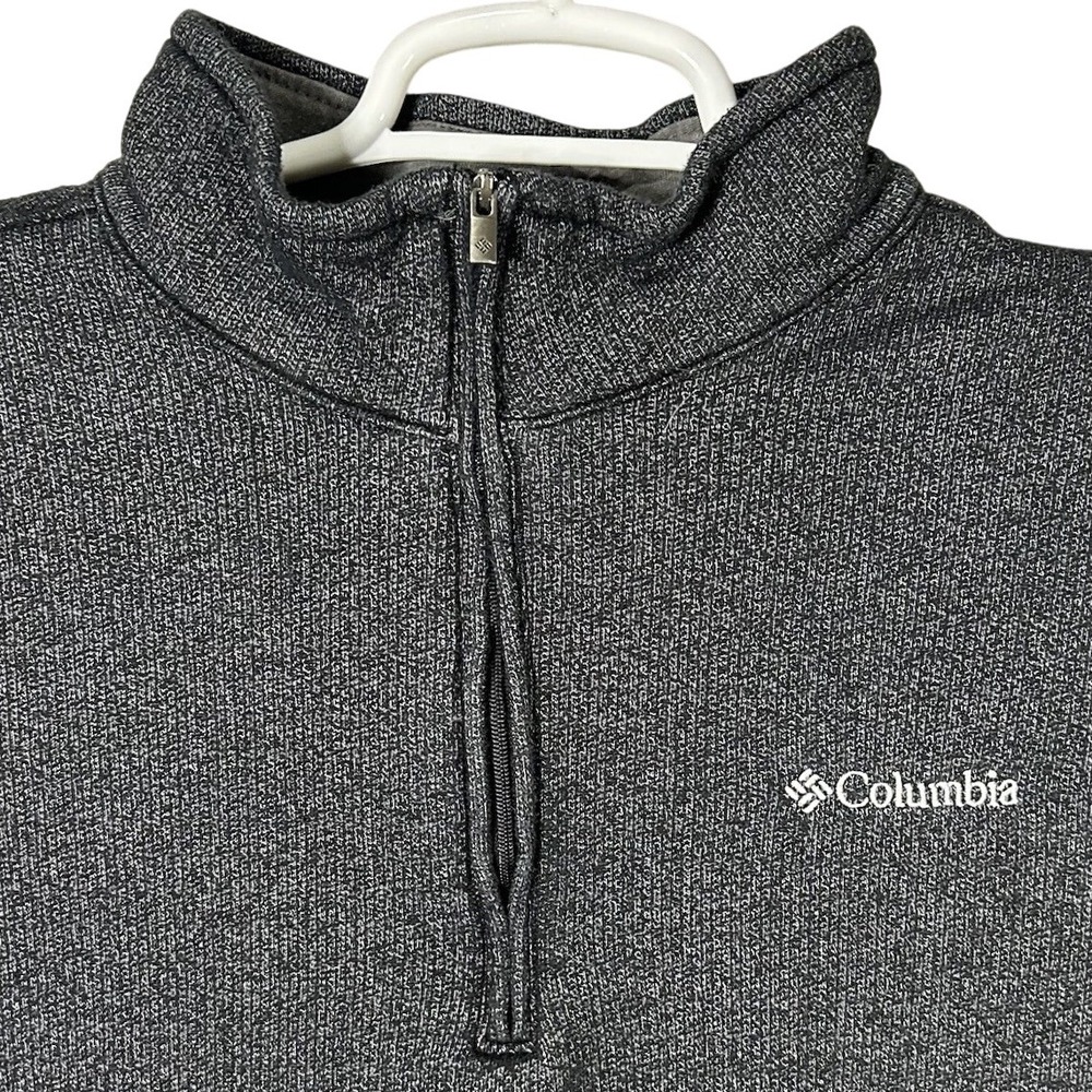 Columbia Pullover Mens XL 1/4 Zip Gray Mock Neck Sweater Fleece AM1534